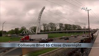 Contractors to close Coliseum Boulevard at PFW pedestrian bridge overnight