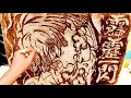 【鬼滅の刃】耳かきで毛布に『我妻善逸』描いてみた【ブランケットアート】【DemonSlayer】Draw "Zenitsu" to Blanket　Teppeiブランケットアーティスト