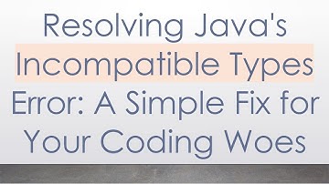Resolving Java