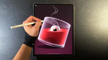 Procreate Drawing Process - A Glass of Blood