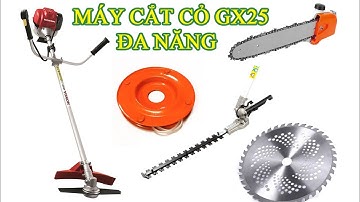 Máy cắt cỏ Gx25 kèm đầu tỉa hàng rào, đầu cắt cành trên cao | Điện Máy Tuấn Anh