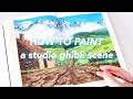 how to paint a studio ghibli scene in acrylic // step by step