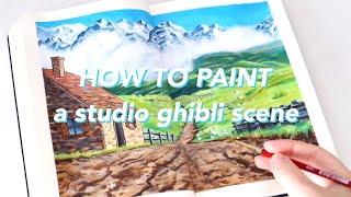 how to paint a studio ghibli scene in acrylic // step by step