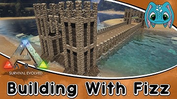 ARK:Survival Evolved Building w/ Fizz (NoMods) :: How To Build a Medieval Bridge!!