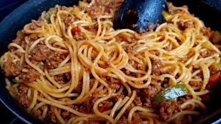 Легкие спагетти и говяжий фарш