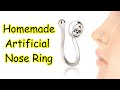 How to make fake nose pin at home||diy nose ring||fake piercing||homemade||nose ring||Sajal Malik