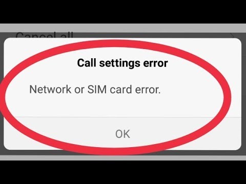Fix Call Settings Error || And Network or SIM Card Error Problem Solve -  YouTube