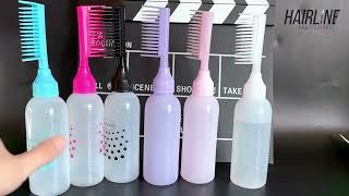 Hair Line Professional Hair Colouring Comb Empty Hair Dye Bottle with Applicator Brush B0D2DH5HBW