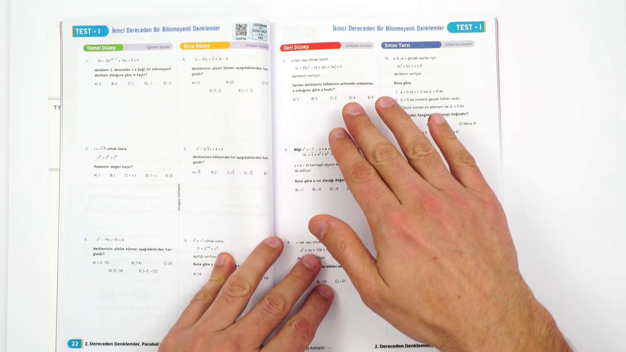 tonguc kampus tyt ayt matematik fasikulleri ikinci dereceden denklemler parabol esitsizlikler tonguc magaza