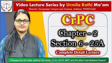 CRPC | Chapter 2 | Constitution of Criminal Courts and Offices | Section 6-25A | धारा 6-25A | SULC
