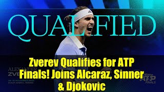 Zverev Qualifies For Atp Finals Joins Alcaraz, Sinner & Djokovic Tennis News