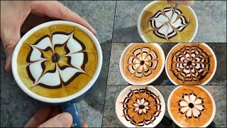 12 Easy Flower latte art designs