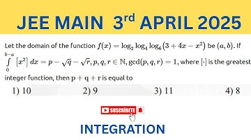 JEE MAIN 3RD APRIL 2025 Let the domain of the function     22 4 6 f x x x    log log log 3 4