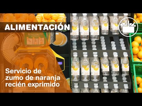 Servicio de zumo de naranja recién exprimido de Mercadona