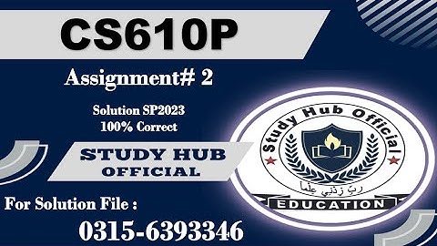 CS610P Assignment 2 solution sp2023 cs610p