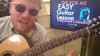 Post Malone - Die For Me // Future, Halsey // easy guitar tutorial for beginners easy chords Resimi