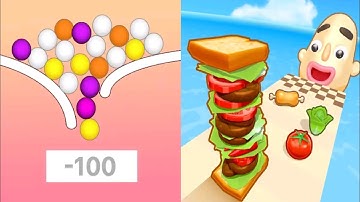 Balls N Ropes VS Sandwich Runner - Gameplay Walkthrough All Levels (Android, iOS) Part 1