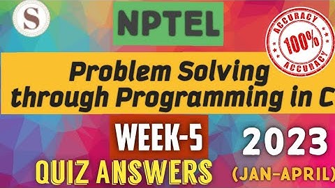 Problem solving through Programming In C || NPTEL week 5 Programming answers #nptel2023  #skumaredu