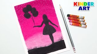 Как нарисовать девочку с воздушными шарами масляной пастелью поэтапно для начинающих Как нарисовать девочку с воздушными шарами масляной пастелью поэтапно для начинающих