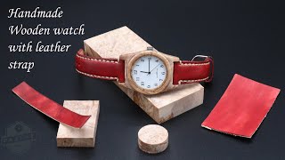 How to make homemade wooden watch with leather straps