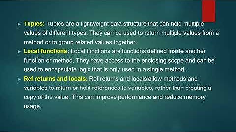 C# 7 new features: Tuple, Local Function, Ref returns and throw expression body