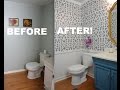 My Colorful Small Gray Bathroom Makeover With Stencils! - ThriftDiving.com
