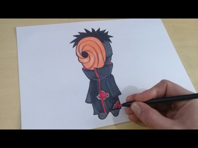 TUTORIAL COMO DESENHAR o OBITO da #AKATSUKI passo a passo 