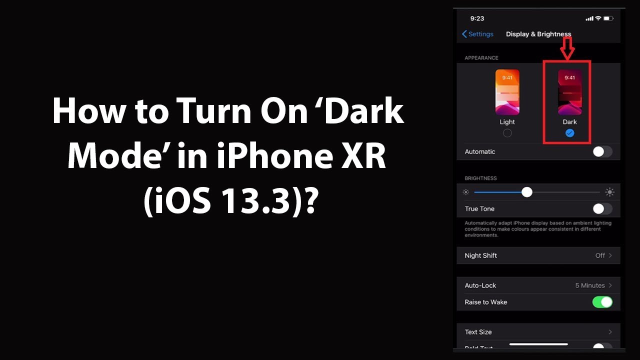 How to Turn On Dark Mode in iPhone XR (iOS 13.3)? YouTube