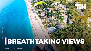 Paramotoring Over Beach