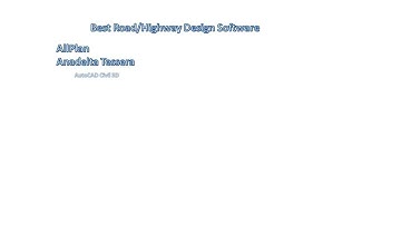 Best Road/Highway Design Software