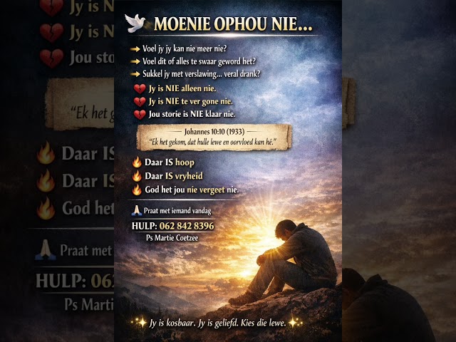 Moenie ophou net voor die wonderwerk nie - Drank & Selfmoord