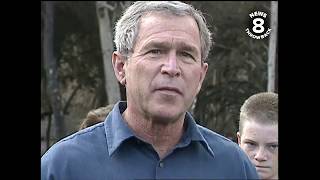Cedar Fire - October 2003: President George W. Bush visits Harbison Canyon in San Diego