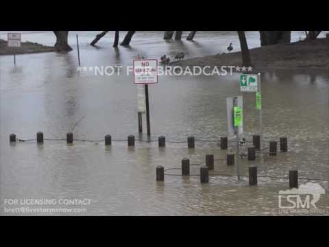 02-20-2017 Sacramento, California River Flooding - Structures Under Water