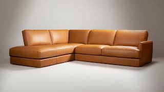 Serena Leather Sectional Sofa, Cognac