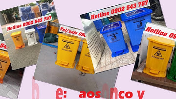 Thùng rác đạp chân y tế 15 lít, thùng rác y tế 15 lít màu xanh, vàng, trắng, đen