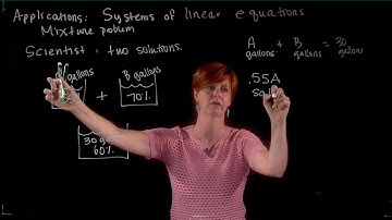 Systems of linear equations: Mixture Problem