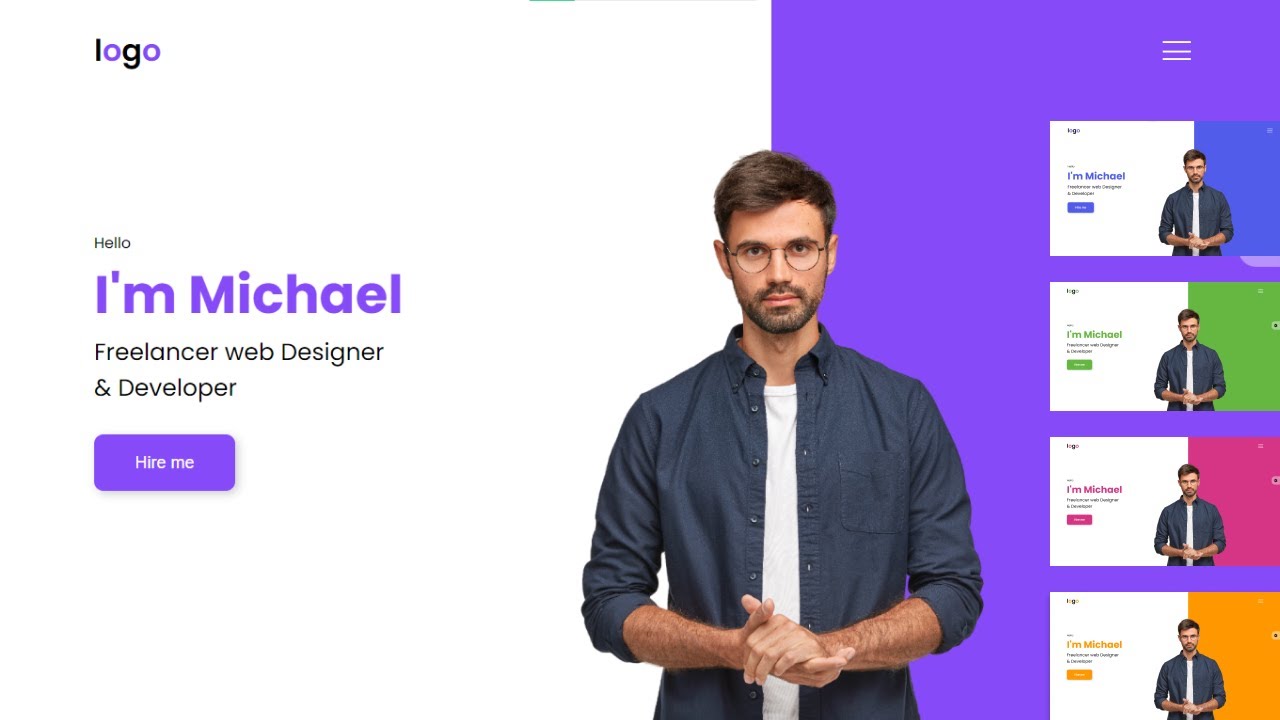 How to Create Home Page Portfolio Website With (HTML - CSS - JS) - YouTube