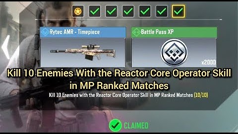 Kill 10 Enemies with the Reactor Core Operator Skill in MP ranked matches || CODM || Complete Task