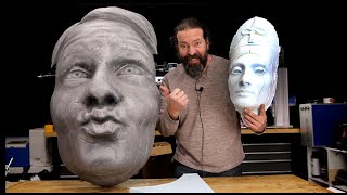 How To Make A GIANT Face from foam - 3d cnc milling blue foam