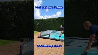 Fiberglass pool enclosure premium quality from DreamPools Clear polycarbonate anthracite color