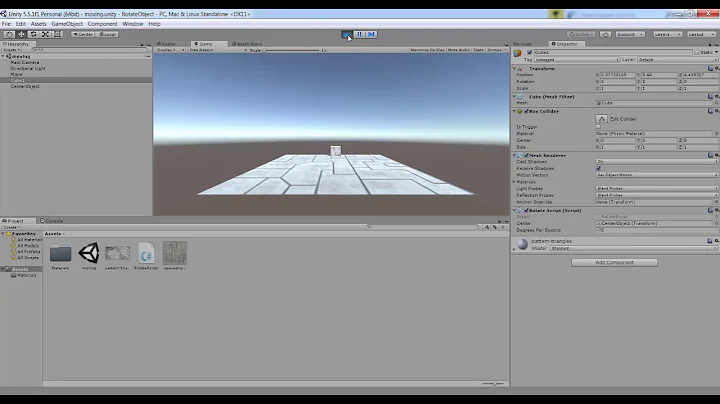 Unity 5 Game Programming - Rotating Object on axis