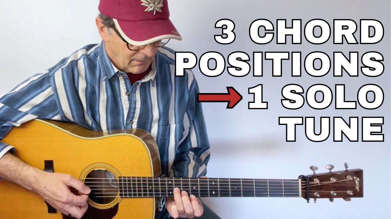 3 Chord Positions → 1 Solo Flatpicking Piece (A, Amaj7, Dmaj7)