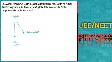 a simple pendulum of length l is pulled aside to make an angle theta with the vertical.