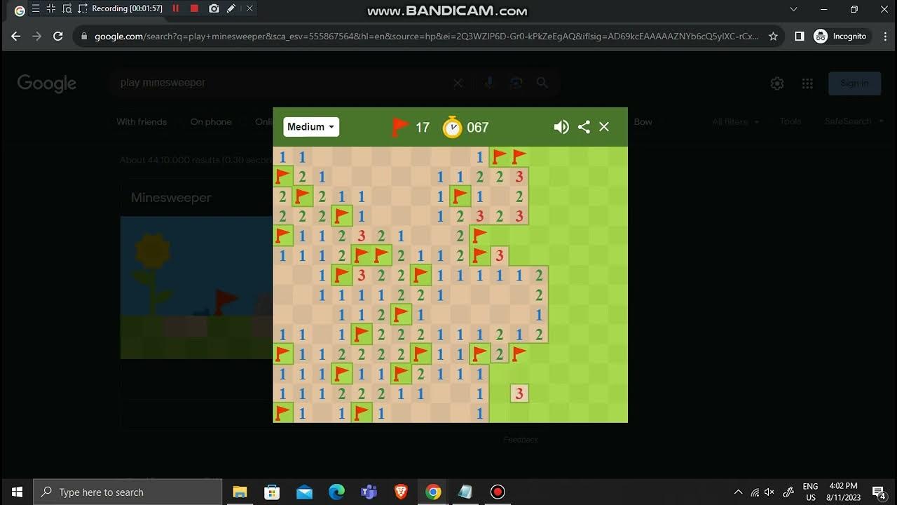 Play minesweeper google minesweeper easy medium levels youtube