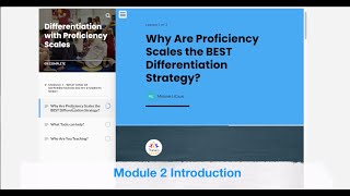 Introduction to Module 2, Course Overview - Differentiation with Proficiency Scales