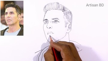 How to draw Akshay Kumar | Step by step easy pencil sketch for beginners #akshaykumar