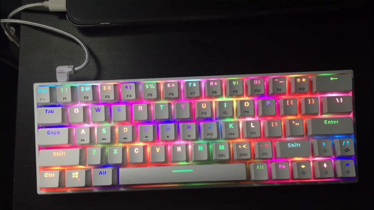 How to change the LED lights in the Ractous RTK63 60% Keyboard. - YouTube