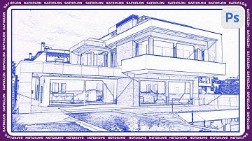 [ Photoshop Tutorial ]Blueprint Drawing Photo Effect in Photoshop
