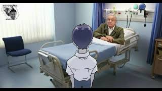Shinji visita a Amlo en el hospital