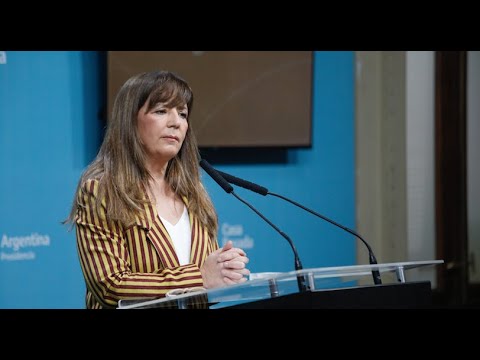 Conferencia de prensa de la portavoz de la Presidencia, Gabriela Cerruti.